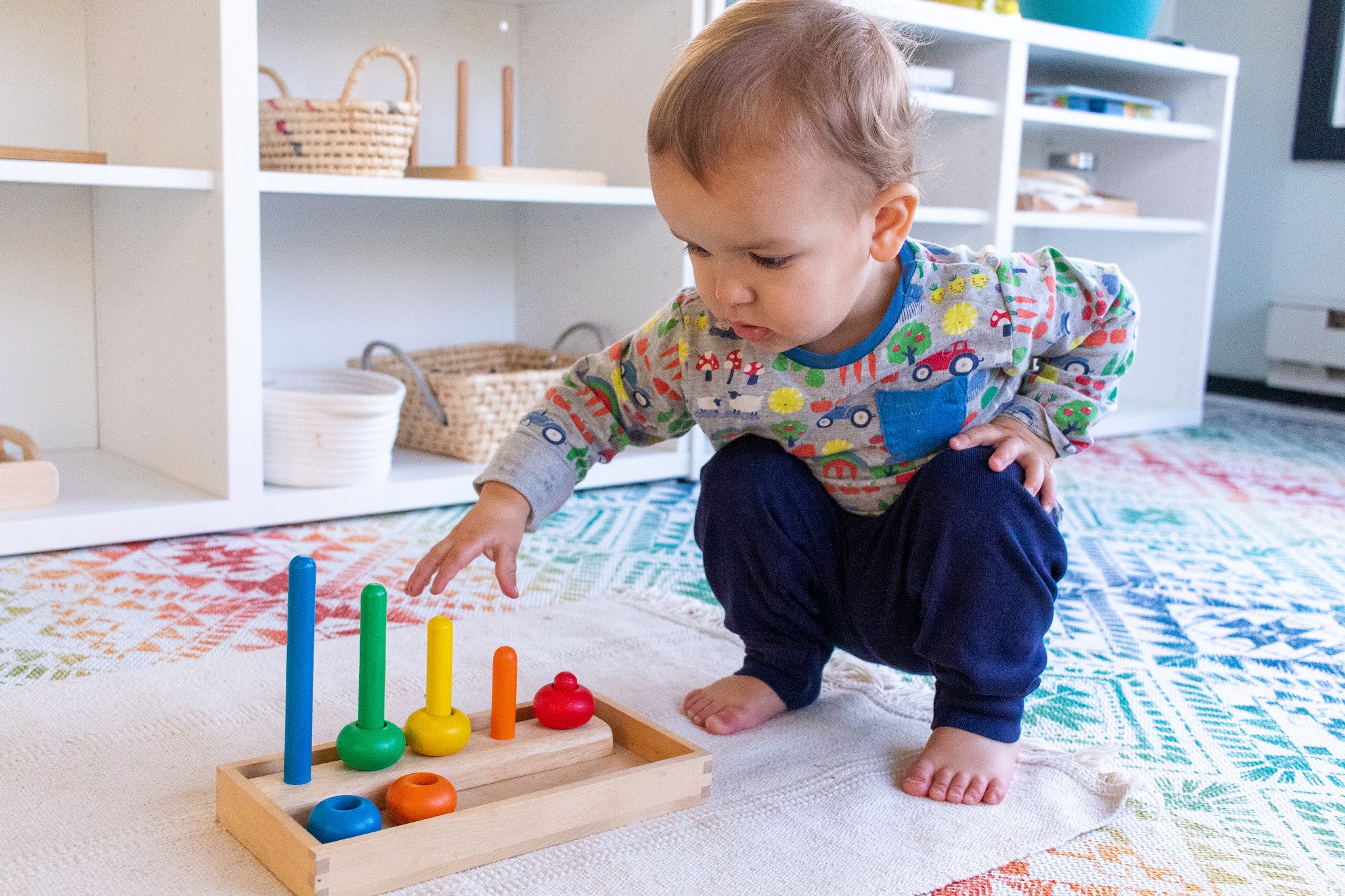 Montessori Toddler Work Shelves at 26 Months
