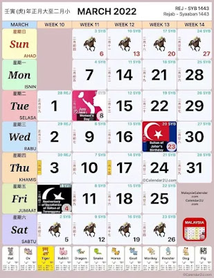 Kalendar Tahun 2022 - Kalendar Kuda