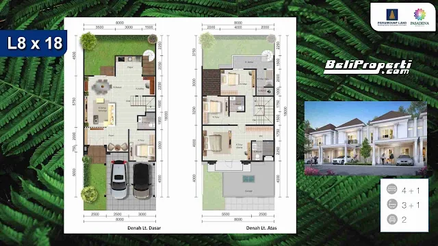 layout rumah pasadena paramount serpong