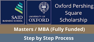 Oxford Pershing Square Master’s and MBA Scholarships  - Apply Now