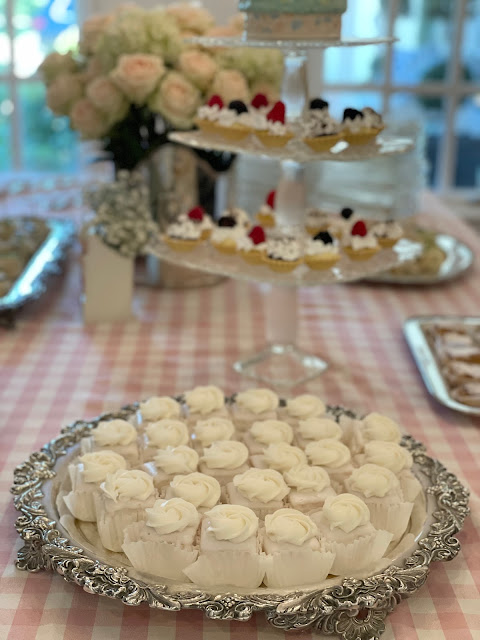 petit four on silver tray