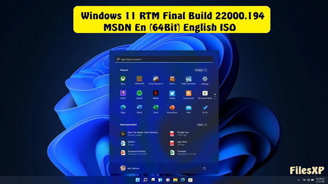 Windows 11 RTM Final Build 22000.194 MSDN En (64Bit) English ISO Download