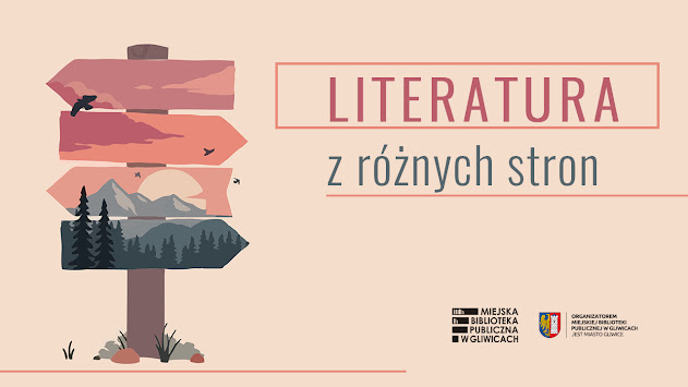 Drogowskaz z napisem "Literatura z różnych stron"