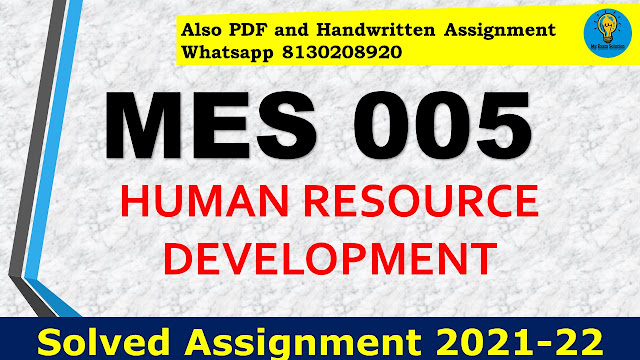 MES 005 Solved Assignment 2021-22