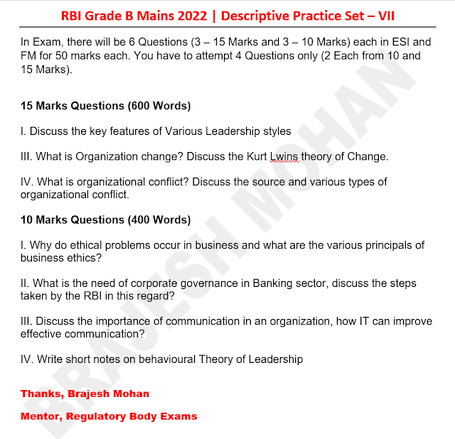 Descriptive Q&A Practice Set - VII