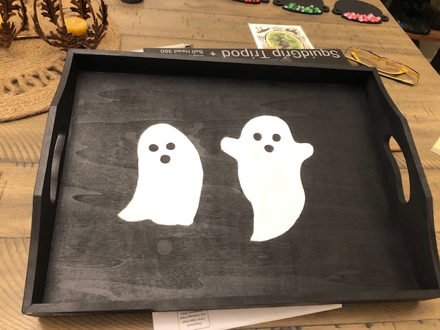 Dollar Tree Painted Ghost Tray