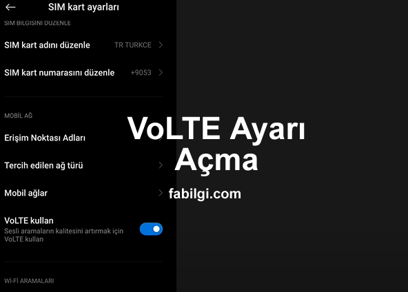 Xiaomi VoLTE Ayarı Açma Görüntü, Ses Kalitesi Artırma 2022