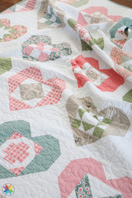 Wholehearted quilt pattern by Andy Knowlton of A Bright Corner - a modern sampler quilt with four sizes - for fat quarters