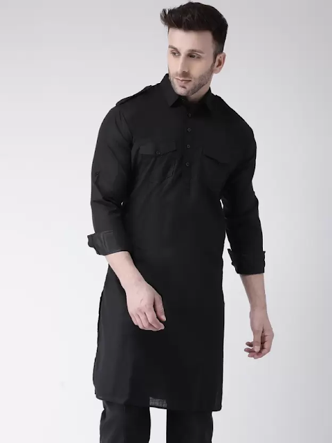 black kurta for men