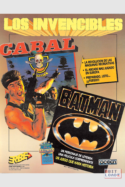 8bit Load: Publicidad antigua de informática y videojuegos: Cabal y Batman:  los invencibles (Erbe Software / Ocean). Febrero de 1989