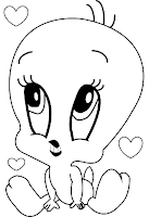 Cute baby Tweety coloring page