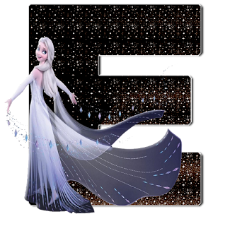 Abecedario con Elsa de Frozen con Vestido de Noche.