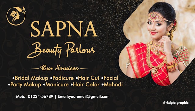 Beauty Parlour Visiting Card PSD File Download | Sapna Beauty Parlour Visiting Card