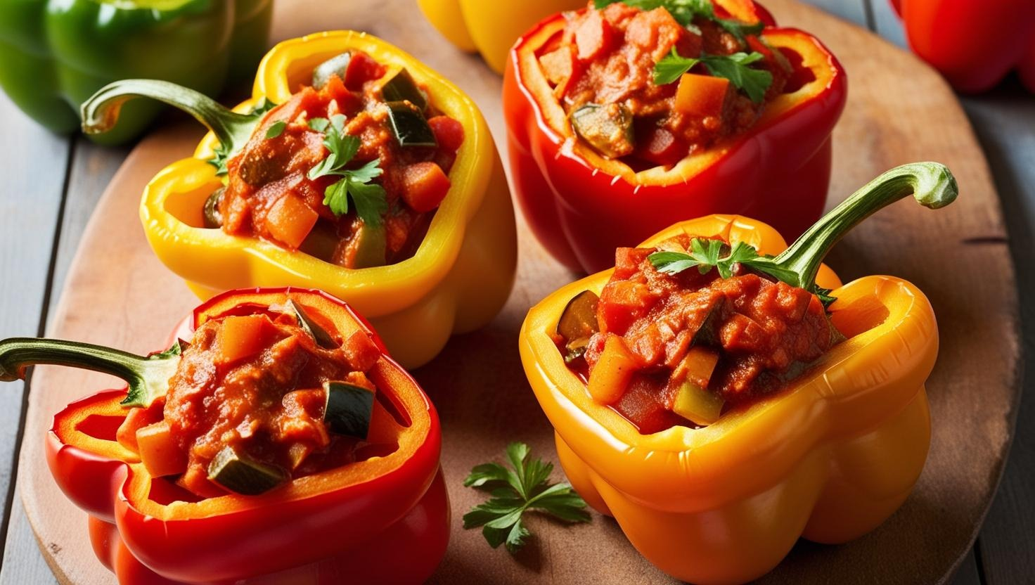 French Ratatouille Stuffed Bell Pepper Recipe 