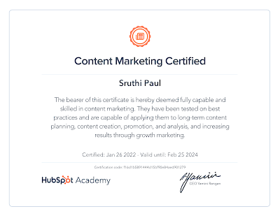 Content Marketing Certification Advanced - HubSpot Academy