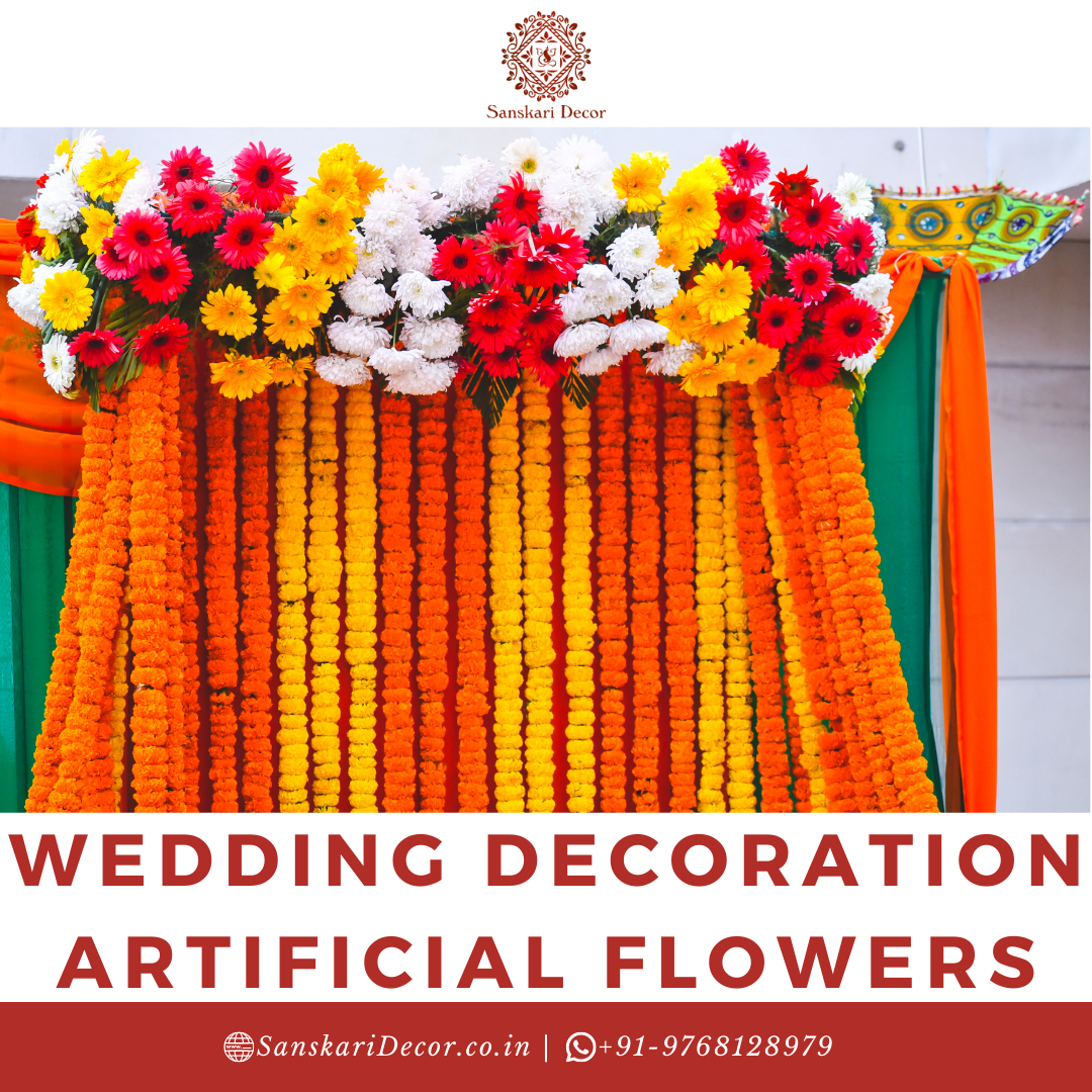 Artificial flowers like Marigold for haldi, mehndi, wedding, baby shower,  naming ceremony, half saree function etc. | Sanskari Decor