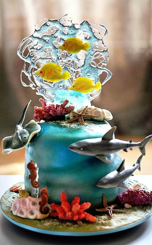 shark birthday cakes