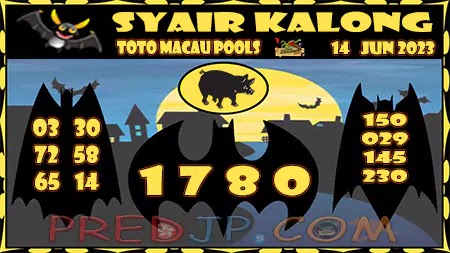 Prediksi Kalong Macau 3D Hari Ini JP 14 Juni 2023