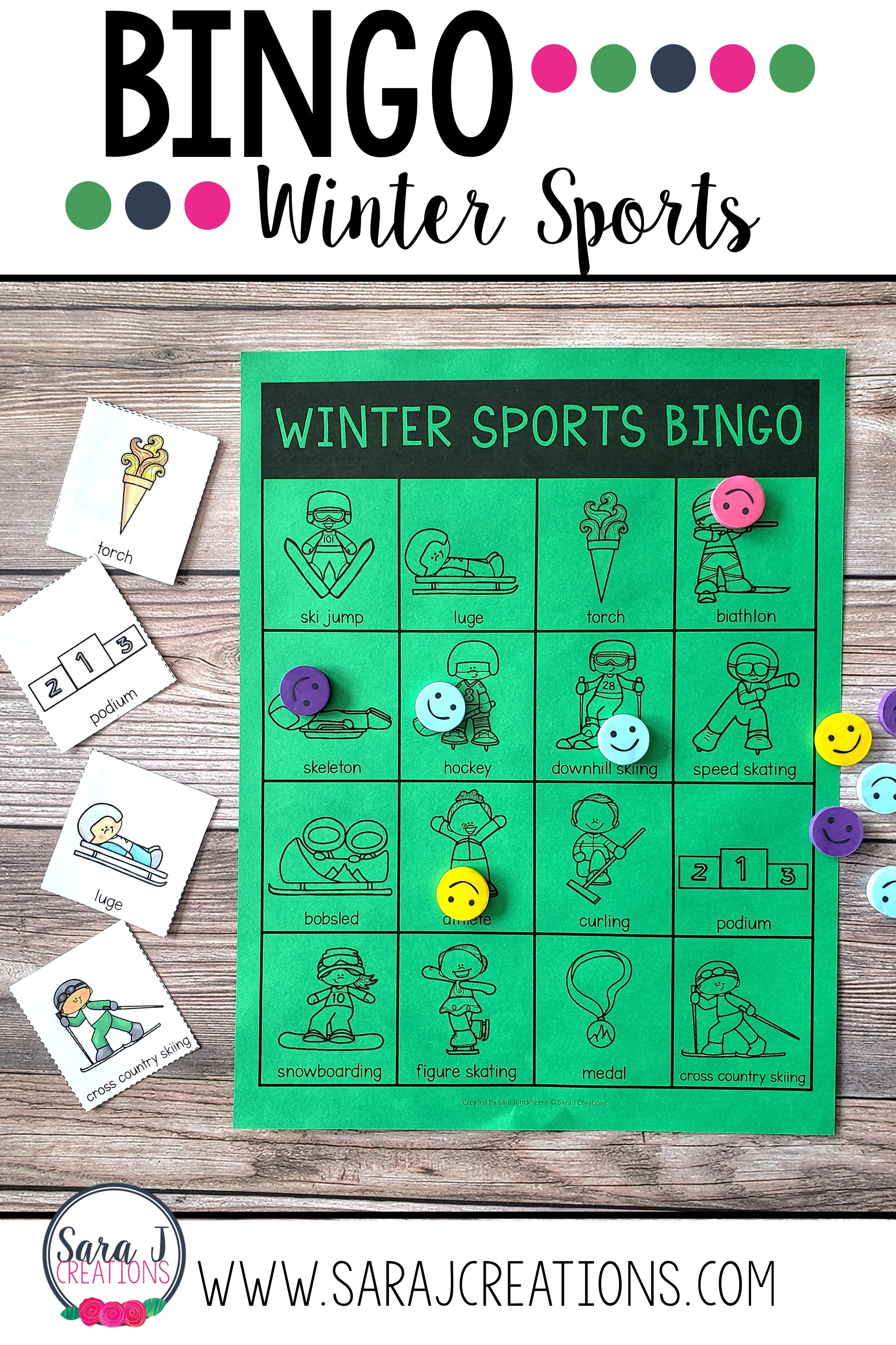 Get your students excited to watch the Winter Games with this fun bingo game. Great way for kids to learn vocabulary of the different sports played at the Winter Olympics.