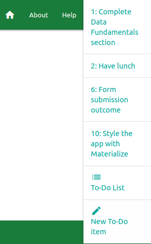 Materialize page nav dropdown icons