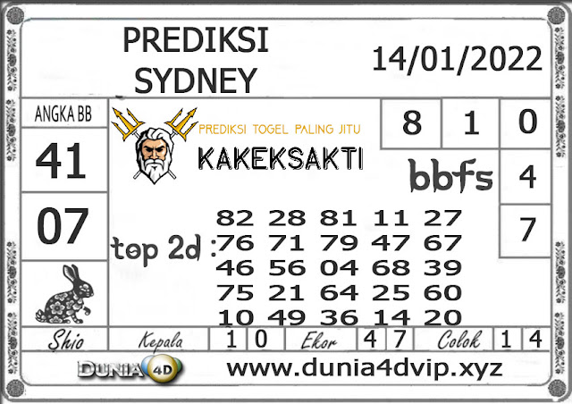 19 Prediksi sydney 14 januari 2022 angka keramat