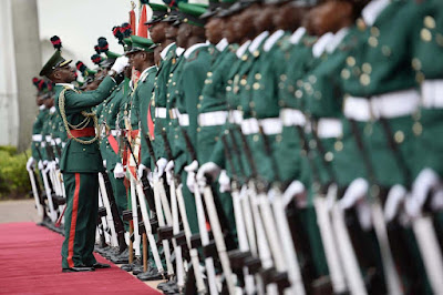Nigeria soldiers on parade ground