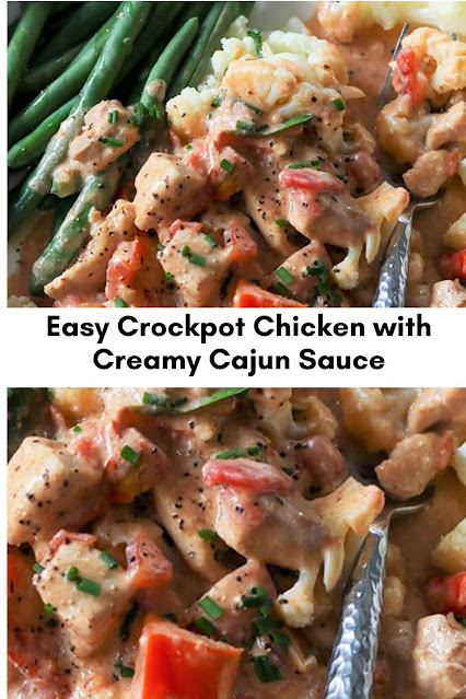 Easy Crockpot Chicken with Creamy Cajun Sauce