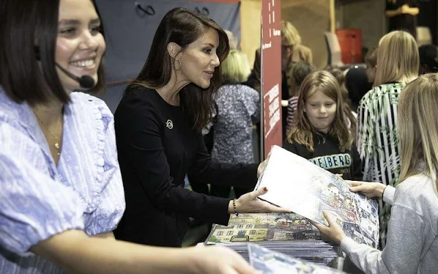 Princess Marie wore a new belted jacket by Armani Collezioni, and a new spotted tulle skirt by Pennyblack