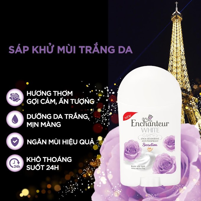 Mall Shop [ enchanteur_vietnam ] Combo 2 Sáp khử mùi trắng da Enchanteur Sensation 40g/chai