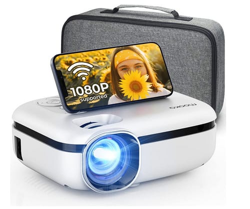 MOOKA 7500L HD Outdoor Mini Projector with Carrying Bag