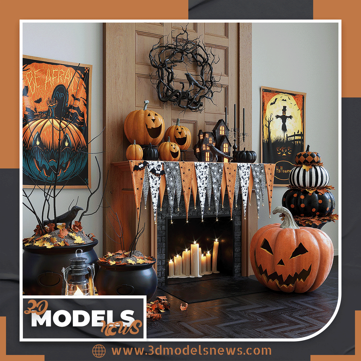 Halloween model decor set