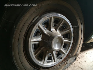 Hubcap on 1966 Pontiac Tempest pulled from garage after 28 years.