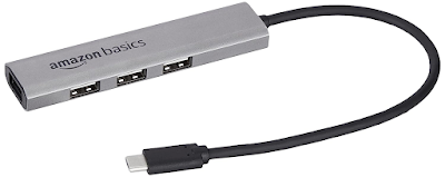 AmazonBasics Amazon Basics 4 Port Type C USB Hub 3.1 USB C to 4 Ports USB A 3.1 Adapter Super High Speed Data Transfer and Charging, Type-C Mobile Devices...