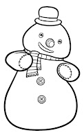 Happy snowman coloring page