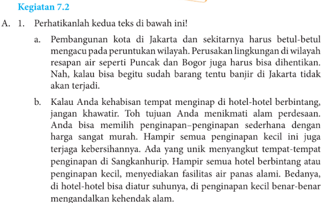 Jawaban Bahasa Indonesia Kelas 8 Halaman 179 Kegiatan 7.2