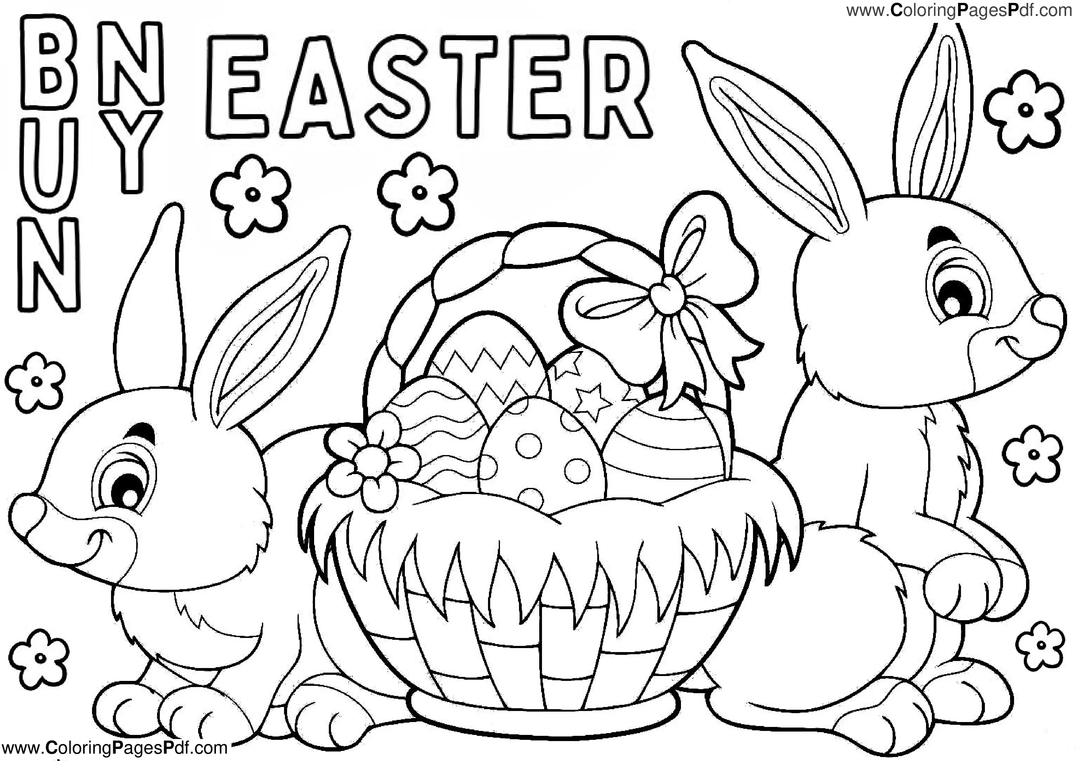 Easter bunny coloring pages pdf
