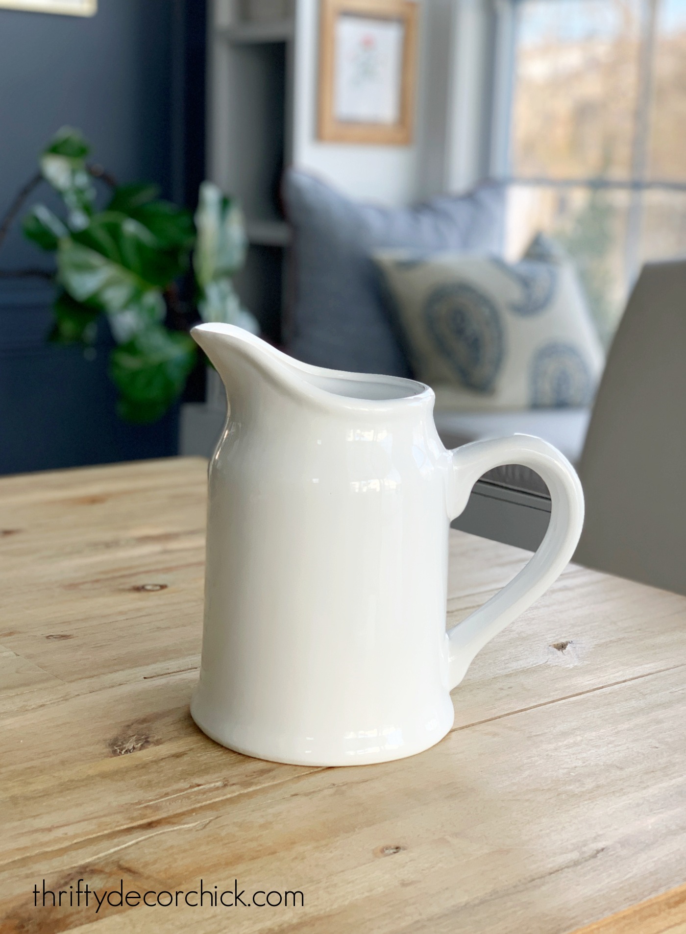 white pitcher big handle