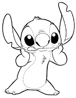 Stitch funny coloring page