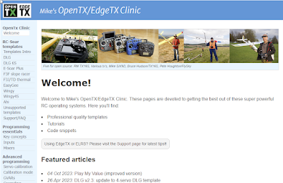 Screenshot of OpenTX/EdgeTX Clinic