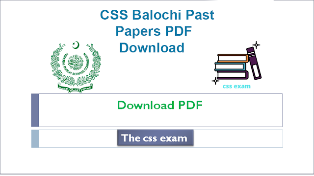 CSS Balochi Past Papers PDF Download