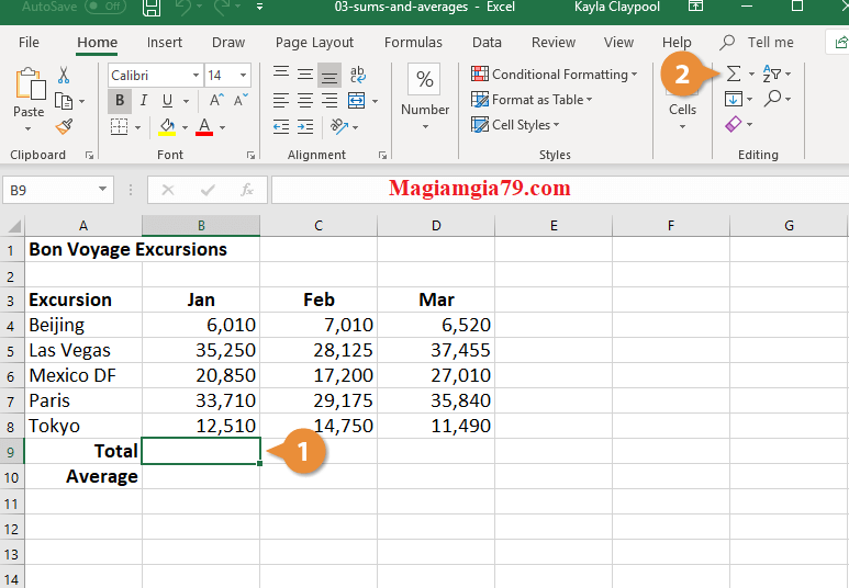 Hàm tính tổng trong Excel