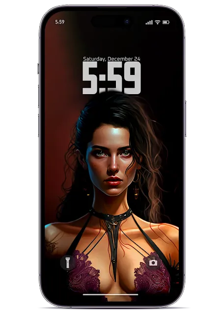 Beautiful Woman Portrait: AI-Generated Mid-Journey Wallpaper for Phone