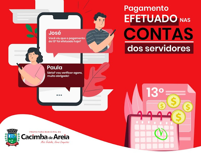 Prefeitura de Cacimba de Areia realiza pagamento do 13º do servidores