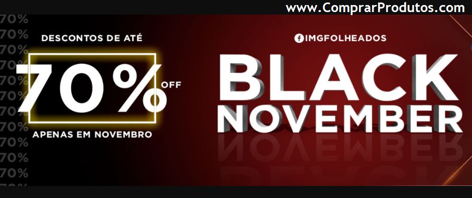 Promoção Black Friday de Produtos na Imagem Folheados