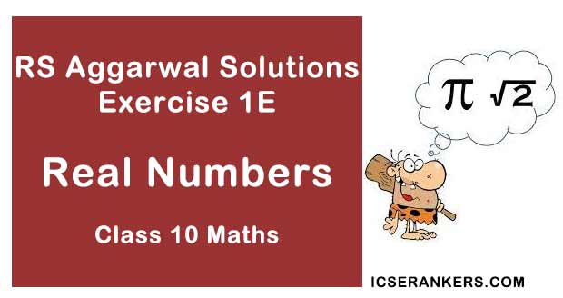 RS Aggarwal Solutions Chapter 1 Real Numbers Exercise - 1E Class 10 Maths