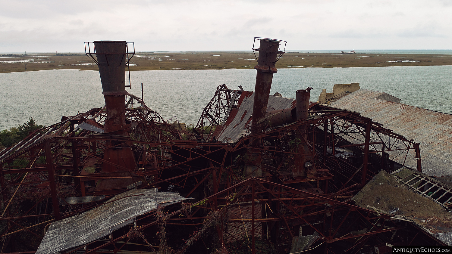 Tuckerton Fish Factory - Stacks from Above