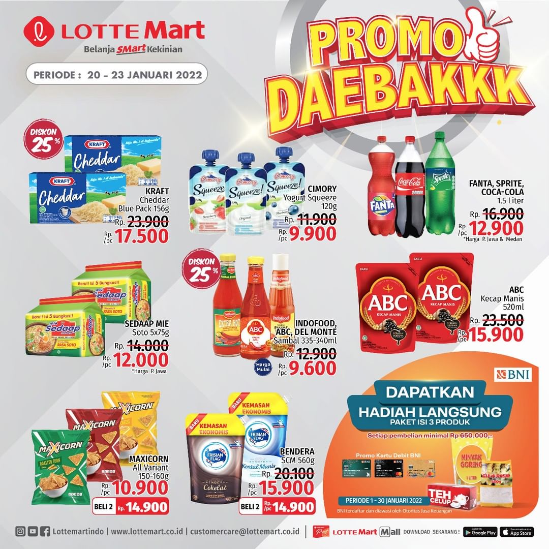 Susu Greenfields 17 Ribu, Jeruk Santang 2 Ribu di Katalog Promo DAEBAKK Lotte Mart (Periode 20 - 23 Jan 2022)