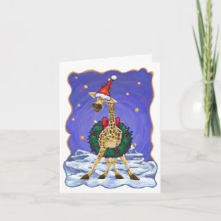 Animal Parade Festive Giraffe Greeting Card