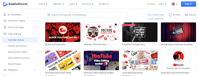 Renderforest的影片範本: Youtube開頭