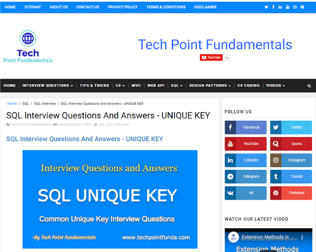 SQL UNIQUE KEY - Tech Point Fundamentals